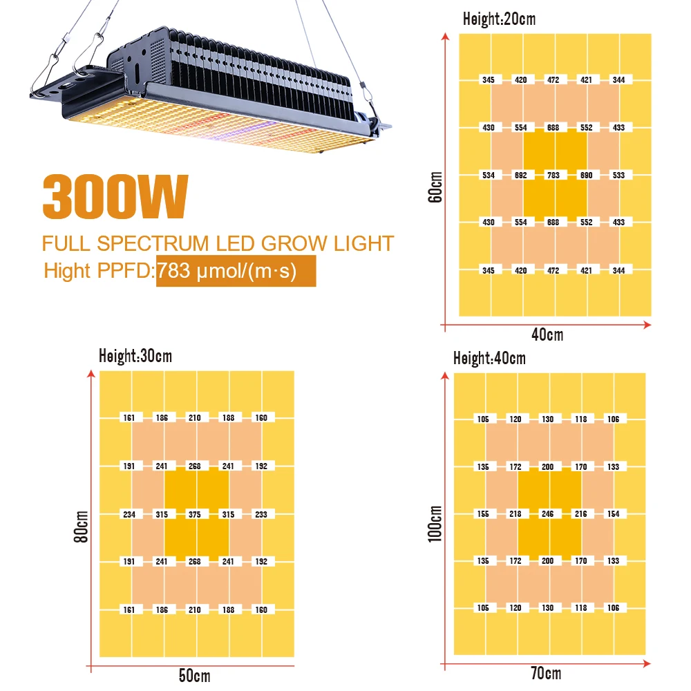 estufa interior, vegetais vegetais e lâmpada de flores, 300W, 1-10pcs