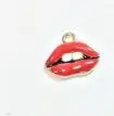 Eruifa 10 шт 15*5 мм эпоксидные сексуальные красные губы цинковый сплав Подвески ювелирные изделия DIY серьги ручной работы. Браслет, Ожерелье 2 цвета - Окраска металла: gold