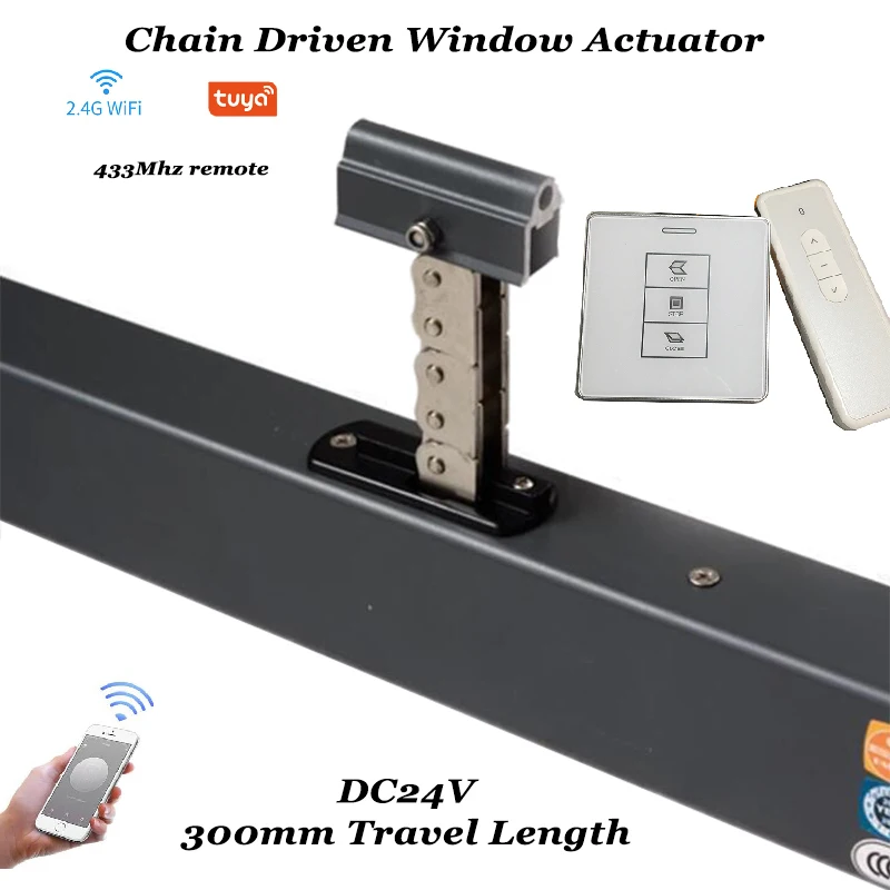 Tuya Wifi Window Opener Skylight Awning Actuator Motorized Chain Window Opener Closer Auto Open Remote Control Home Automation