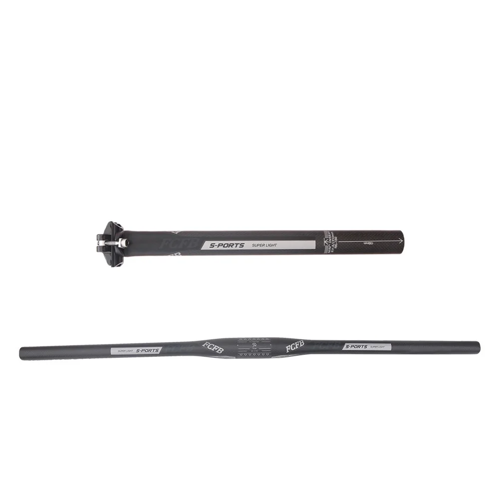 Матовый карбоновый руль FCFB для горного велосипеда плоского подъема карбоновая