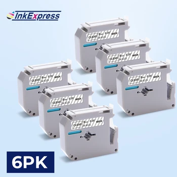 

InkExpress 6PK MK121 Label Tape MK-121 Printer Ribbon 9mm Compatible Brother mk-121 mk121 Labels for Brother P touch Label Maker