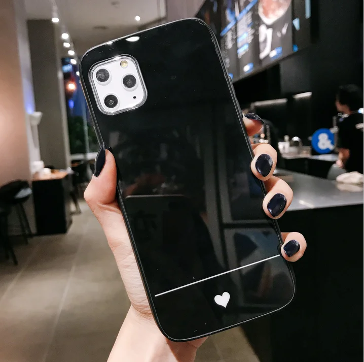 Black Матовый Мягкий силиконовый чехол для iPhone XS Max, XR, iPhone 8, 7 plus, 6S plus, 11 Pro, защитный стеклянный чехол - Цвет: Black