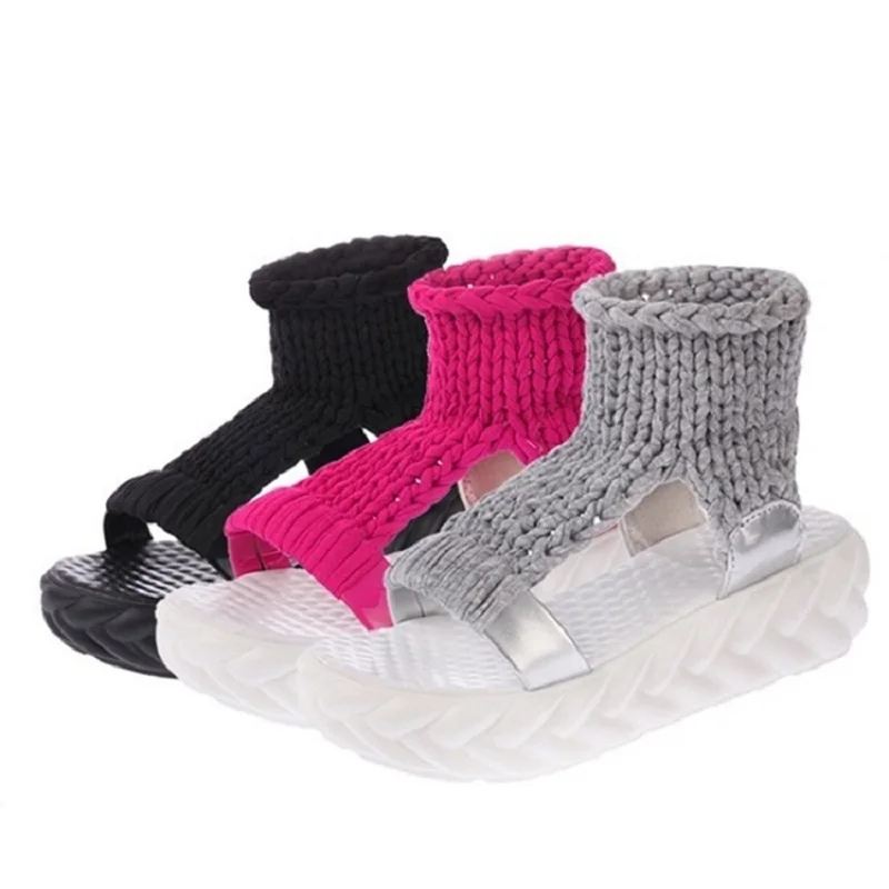 Designer Women Platform Sandals Summer Gladiator Sandals Shoes Thick Heels Ladies White Sandalias Casual women sandals