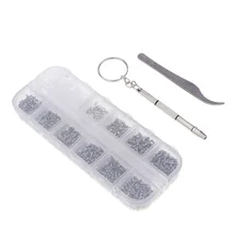 1100 шт. в 1 Набор для ремонта очков Набор инструментов из нержавеющей стали включает винты винтовые шайбы Отвертка Пинцет