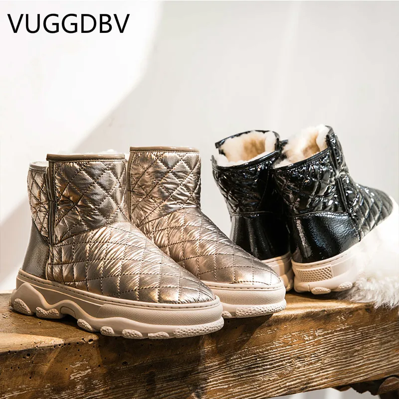 Зимние сапоги; женская зимняя водонепроницаемая обувь на меху; Новинка года; бархатная теплая хлопковая обувь; меховые сапоги