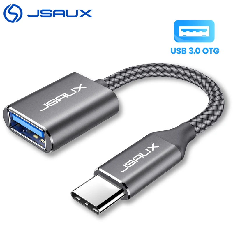 JSAUX USB C Adapter OTG Type C Cable Male to USB A 3.0 Female Thunderbolt 3 Adapter for MacBook Samsung Xiaomi USB C OTG Type-C