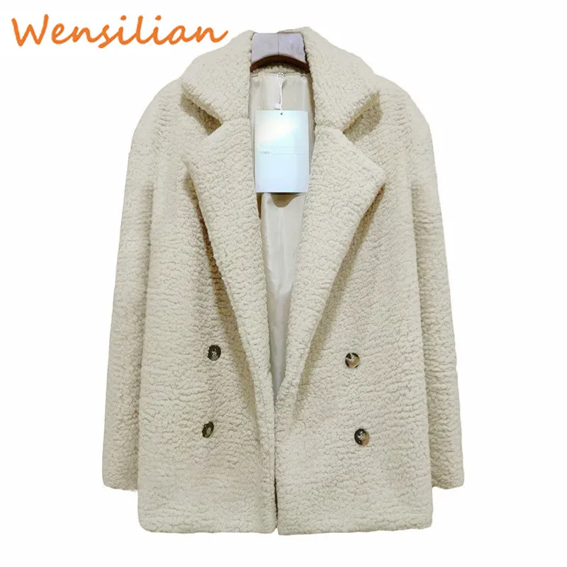 Tanie Teddy futro z futra puszysty płaszcz kobieta zima kurtka damska Plus rozmiar kobiet z długim rękawem Chaqueta Mujer