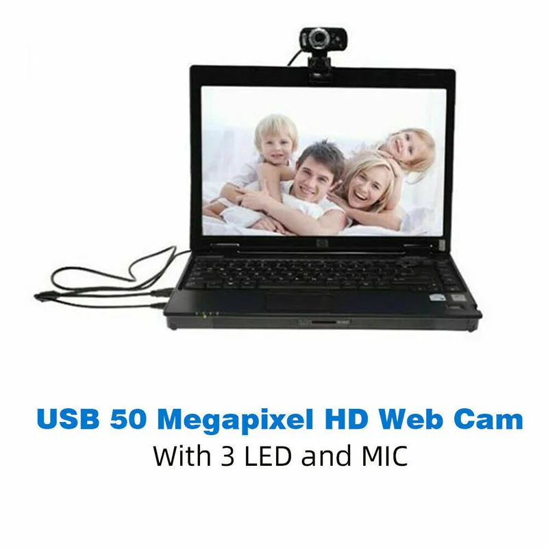 USB HD веб-камера Full HD 50 МП веб-камера вращающийся на 360 градусов USB 3 светодиодный видеокамера с микрофоном для ПК ноутбука Skype