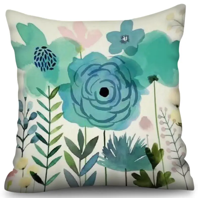 Нордическая растительная наволочка с птицей, простые геометрические декоративные подушки, подушки, чехлы для дивана, полиэстер, хлопок