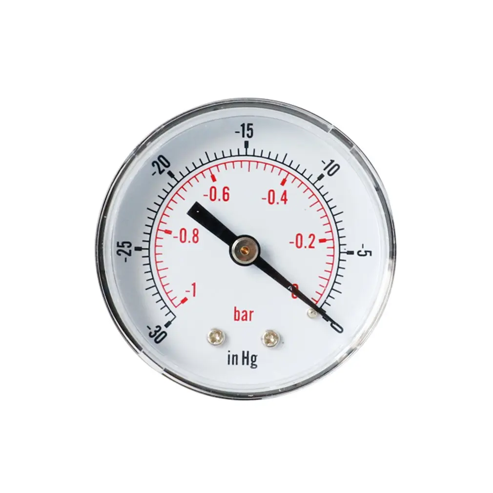 

Y50 Axial Vacuum Pressure Gauge High Precision Barometer Oil Pressure Gauge Water Pressure Gauge -1-0Bar -30-0Inhg