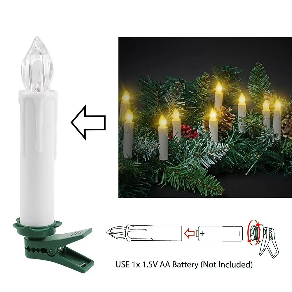 10 шт. светодиодный светильник на батарейках с беспроводным пультом дистанционного управления для Хэллоуина, рождественской елки, вечерние, свадебные, декоративный светильник s