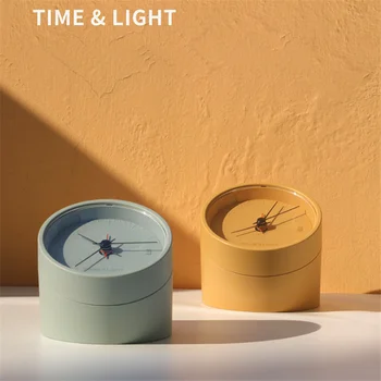 

Flip Alarm Clock LED Night Light Pointer Hour Minute Hand Dormitory Bedside Clock Bedroom Table Desk Lamp Girl Kid Gift Lampara