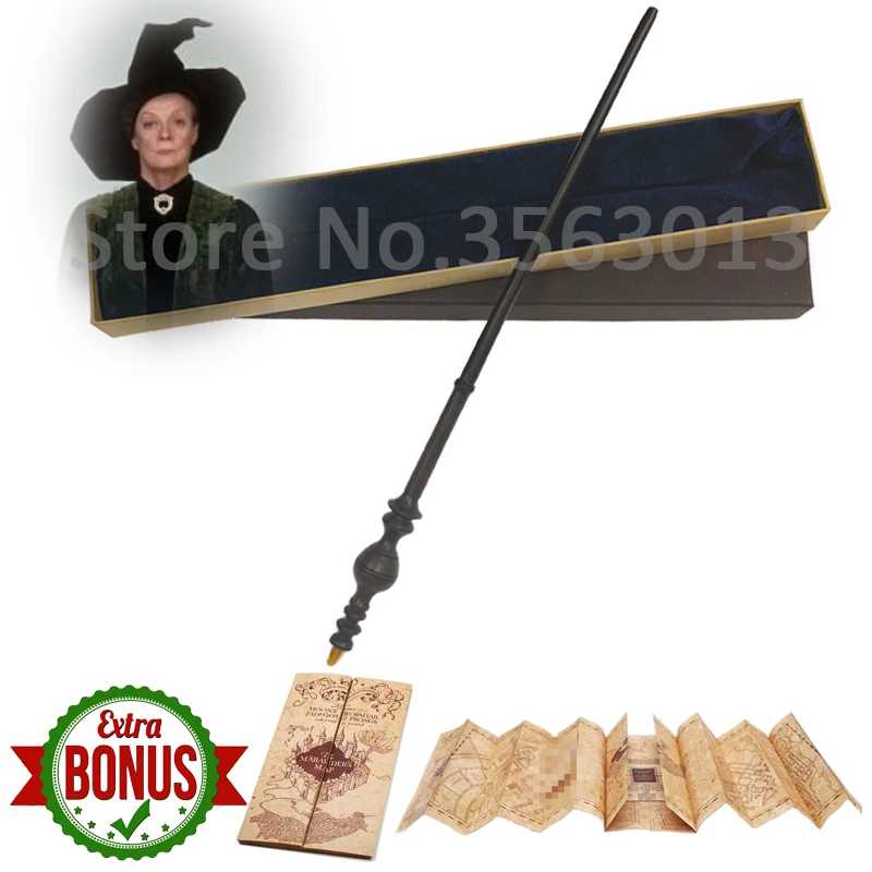 McGonagall 28 видов Поттер Волшебная палочка s с подарочной коробкой Дамблдор металлический сердечник волшебная палочка Harried волшебная палочка с бонусом для рождественского подарка - Цвет: McGonagall