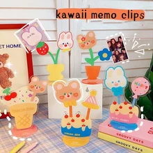 

Cute Cake Bear Acrylic Desktop Notes Clip Korea Idol Photo Card Holder Clip Kawaii Desktop Stand Memo Message Clips