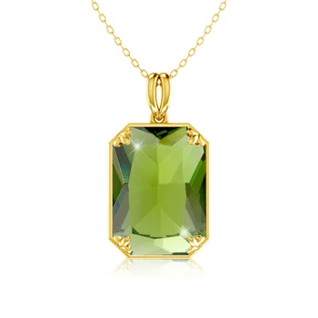 

fashion Gold Pendan Necklace for Women Christmas Present Fine Viking Birthstone Peridot Silver 925 Jewelry