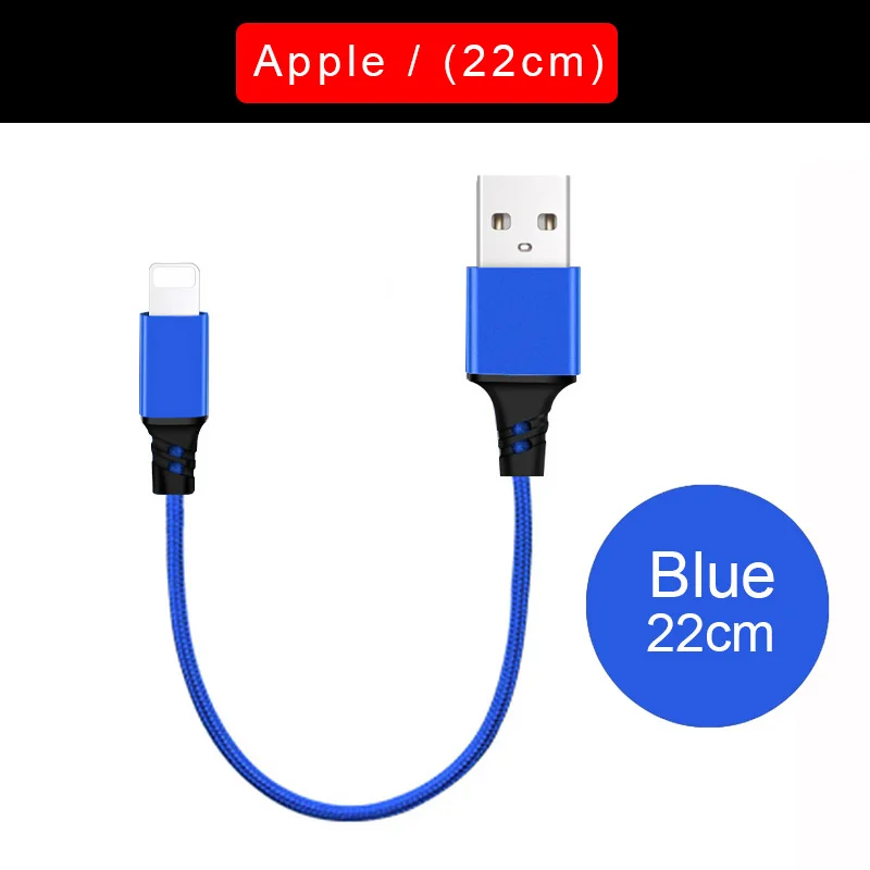 3 в 1 usbc Micro USB кабель для iPhone зарядное устройство 3A провод для быстрой зарядки для samsung Xiaomi type C мульти Android кабели для мобильных телефонов - Цвет: IOS 22cm Blue