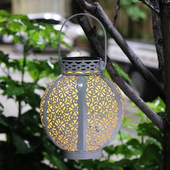 

Solar Lanterns Outdoor Hanging, Metal LED Hollow Pattern Waterproof Decorative Ligths for Garden Patio Yard Tabletop Home Party
