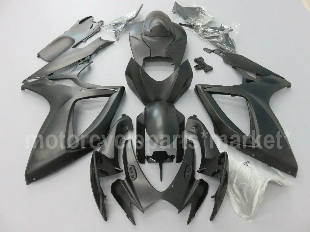 Для SUZUKI GSXR600 GSXR750 2006 2007 GSXR 600 750 06-07 ABS Литье под давлением полный обтекатель КУЗОВ крышка комплект матовый черный