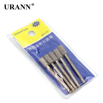 

1pcs 3mm Shank Cylinder Brazed Diamond Grinding Head Cylindrical Points Coated Carving Burrs Lapidary Tools Jade Stone Marble