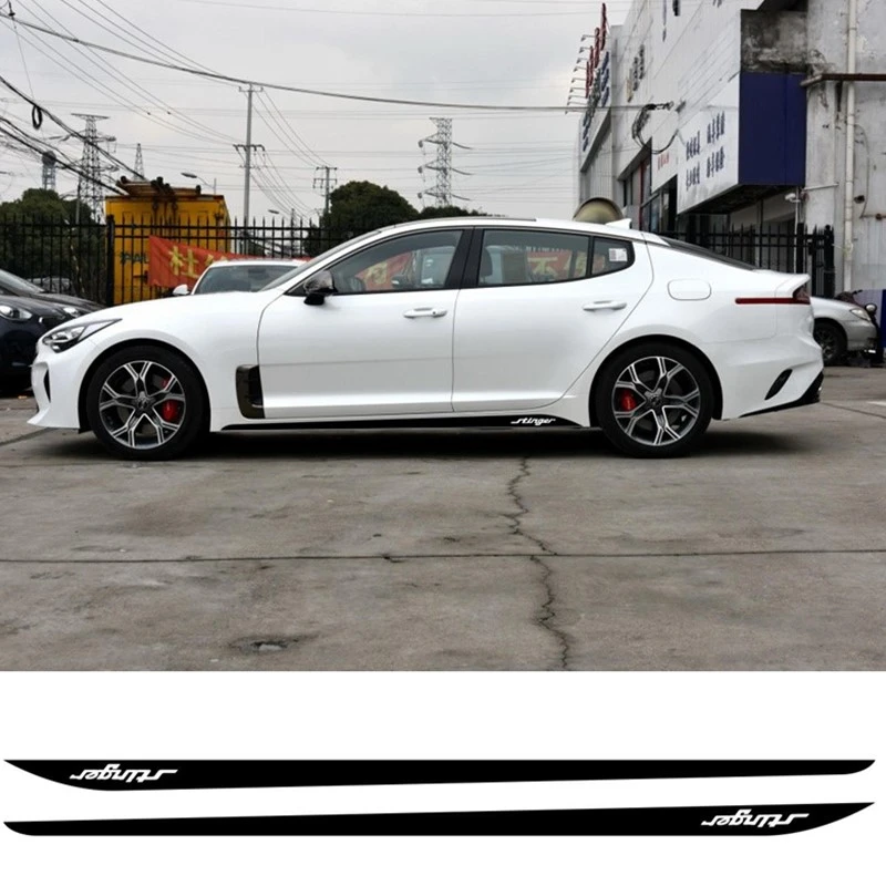 Serat Karbon Vinyl Stiker Untuk Kia Stinger Balap Olahraga Stripes Auto Body Aksesoris Pintu Mobil Sisi Rok Stiker|Mobil Stiker| - Aliexpress