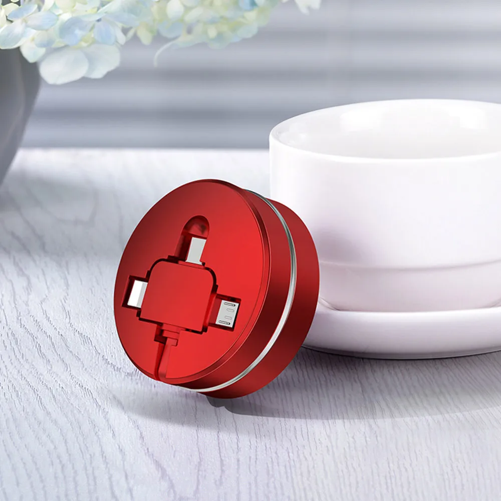 FDBRO 3 в 1 Micro usb type C кабель для быстрой зарядки для iphone samsung huawei Xiaomi Универсальный Выдвижной телефон данных USB кабель - Цвет: Красный