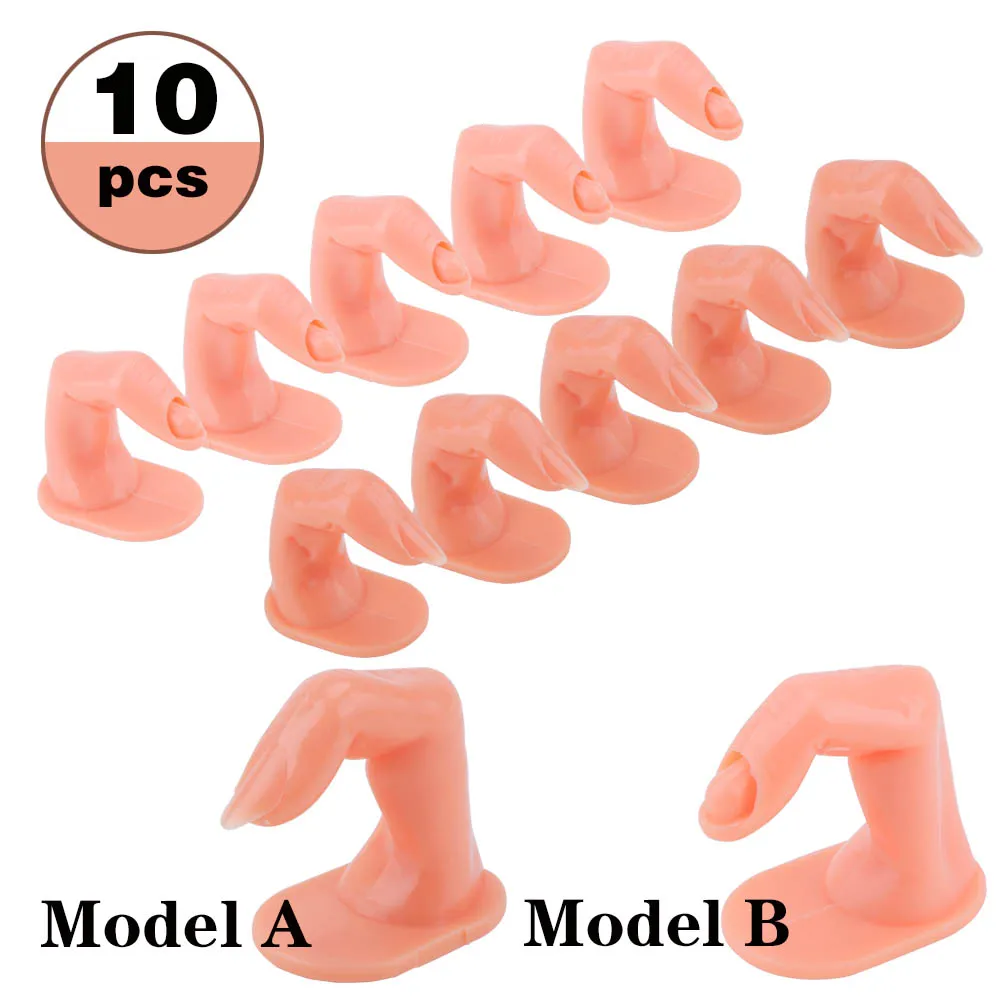 5pcs A 5pcs B 1/5/10 шт Пластик Практика пальцев нейл-арта модель палец Инструмент регулируемый Сделай Сам акриловые УФ-гель для ногтей маникюр ногтей инструменты для тренировок - Цвет: 5pcs A 5pcs B