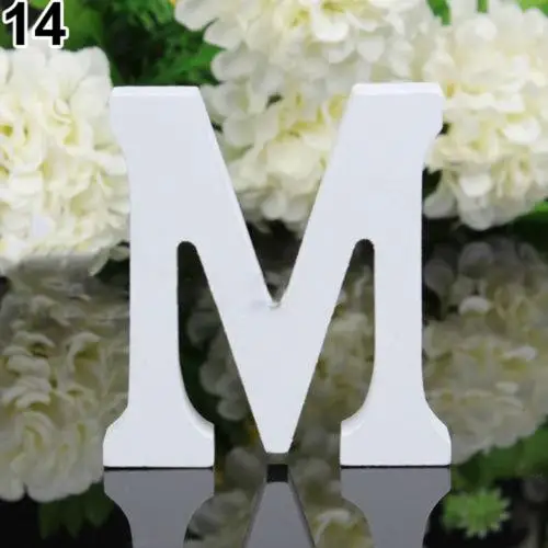 Wooden Letter wedding decoration Alphabet Word Wood White English Letters For Kids Boy Girls Baby Shower Happy Birthday Wedding - Цвет: 2