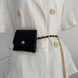 New All-Match Woven Retro Chain Ladies Fashion Thin Waist Chain Personalized Metal Leather Belt Decorative Women Dress Waistband
