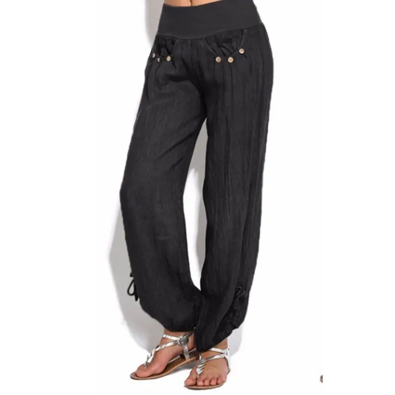

Casual Pants Women 2019 Loose Sport Harem Pants Sweatpants Wide Leg High Waist Lace Up Straight Joggers Trousers Plus Size M-5XL
