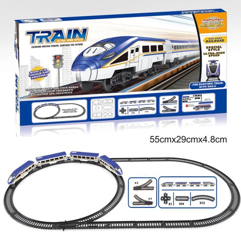 Трен автомобиль электрический поезд с рельсами высокоскоростная железная дорога моторизованный триан трек Набор Модель игрушки для детей - Цвет: 9007