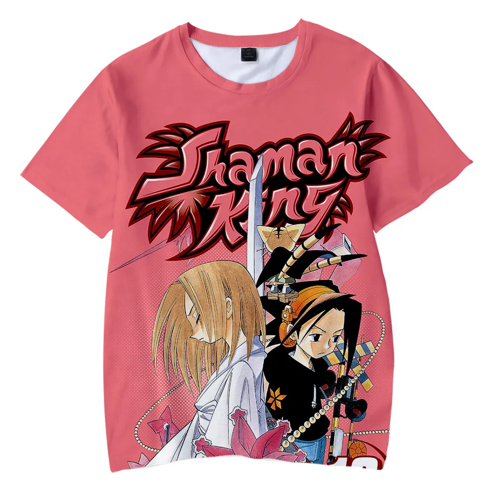 2021 футболка с японским аниме принтом Shaman King унисекс для подростков мальчиков и