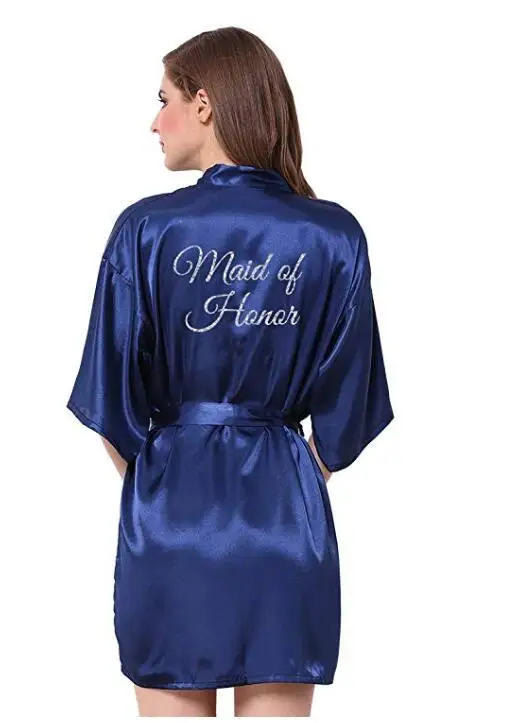 Свадебный наряд невесты темно-синий халат курица вечерние получить маррид подарок младенец Честь Кимоно для невесты свадебные платья - Цвет: navy Maid of Honor