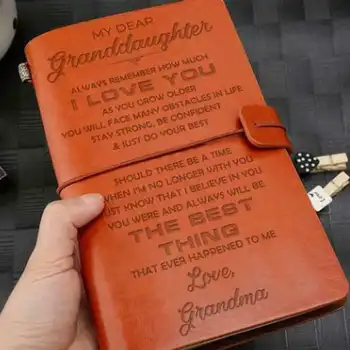 

A6 Engraved Leather Journal Notebook Diary To My Daughter Granddaughter Face Challenges Love Engraved Notebook Diary