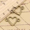 20pcs Charms Heart Link Connector 16x24mm Antique Bronze Silver Color Pendants Making DIY Handmade Jewelry Factory Wholesale ► Photo 2/2