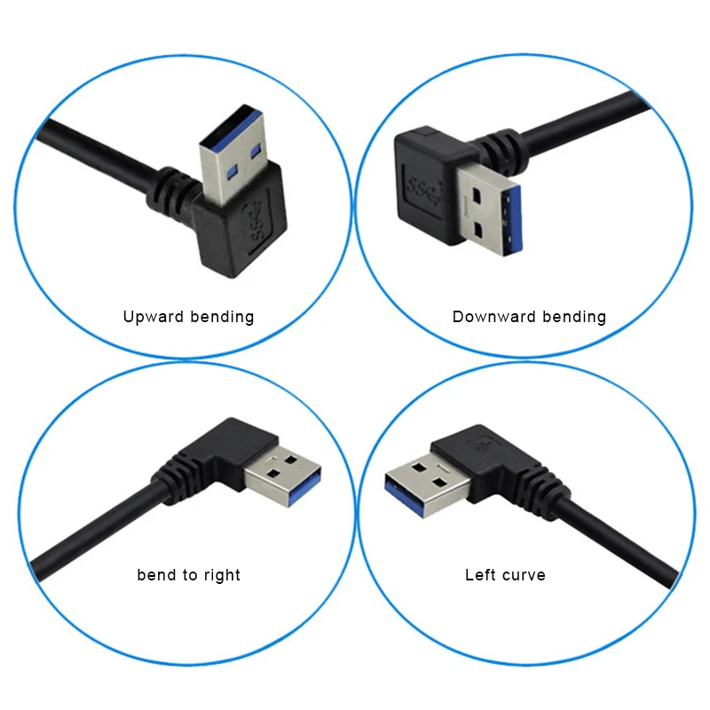 Горячий USB 3,0 удлинитель 90 градусов высокая скорость портативный для домашнего офиса бизнеса