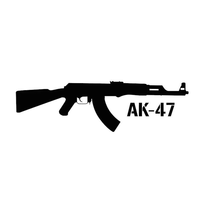 15X4.4CM KALASHNIKOV AK-47 Cartoon Gun Car Stickers and Decals Vinyl Car-styling 3D Decal Car Sticker BlackSilverLaser (2)