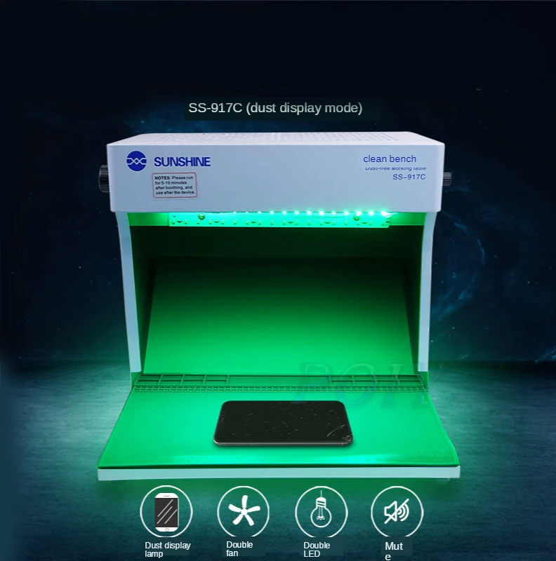 SS-917C Dust Free Working Room Anti Dust Working Bench Adjustable Wind Cleaning Room For Phone Refurbish Repair Workbench