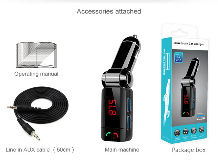 20 шт BC06S Bluetooth автомобильный комплект громкой связи fm-передатчик двойной USB зарядное устройство Обнаружение напряжения тока дешевый DHL