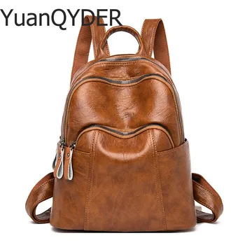 

Women Anti-theft Leather Backpacks Female Fashion School Shoulder Bag for Girls Sac A Dos Casual Daily Bagpacks Ladies Mochilas