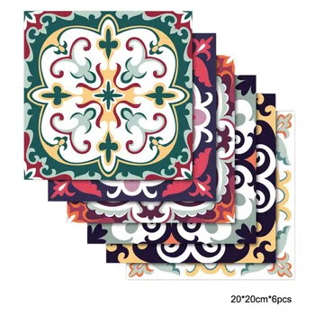 

3D DIY Mosaic Wall Tiles Stickers Moroccan Style Waist Line Wall Sticker Kitchen Adhesive Bathroom Toilet PVC Wallpapers