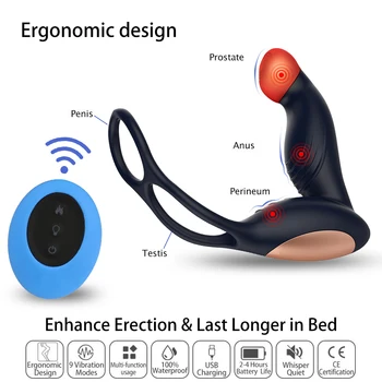 Male Prostate Massage Vibrator Anal Plug Silicone Waterproof Massager Stimulator Butt Delay Ejaculation Ring Toy For Men 3