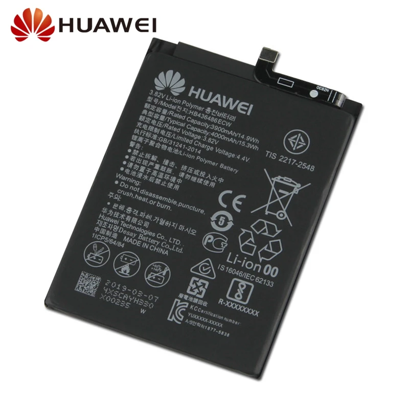 Сменный аккумулятор для huawei mate 10 mate X ALP-AL00 HB436486ECW настоящий Аккумулятор для телефона 4000 мАч