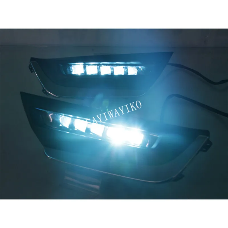 2 шт. для Honda CRV CR-V 12 В светодиодный DRL дневные ходовые огни с желтым сигналом поворота противотуманный светильник