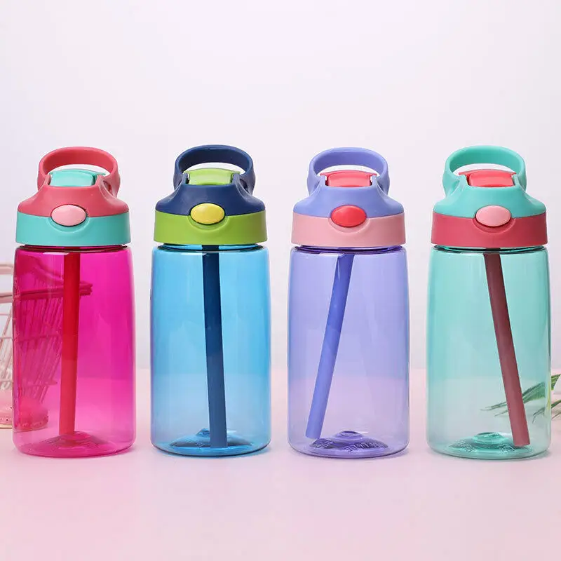 80ML Sports Water Bottle, Patchwork Kids Teens Straw Water Bottles Bpa Free