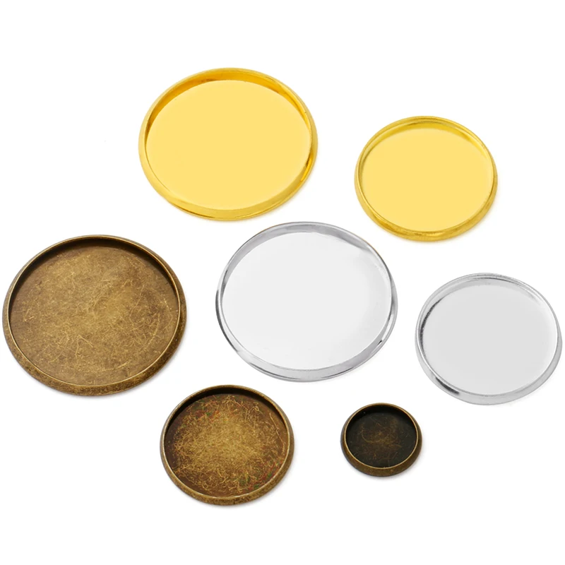MIGUBIGU 50-teiliges Set Rundanhänger Mit 25mm Glas-Cabochons - Perfekt Für DIY Schmuck
