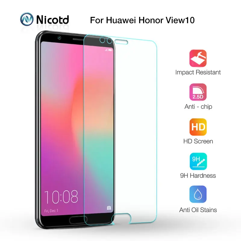 3 шт 9h Защитные пленки для экрана huawei Honor View 10 защитное закаленное стекло HD