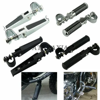 

Motorcycle Highway Pegs for Harley Dyna Fatboy Sportster Iron 883 Street 1"-1.25" Engine Guard Foot Pegs Footrest Mount Clamp