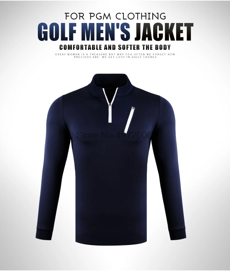 Pgm одежда для гольфа мужская тренировочная футболка на молнии с длинными рукавами ветрозащитные футболки для гольфа удобные теплые рубашки D0836