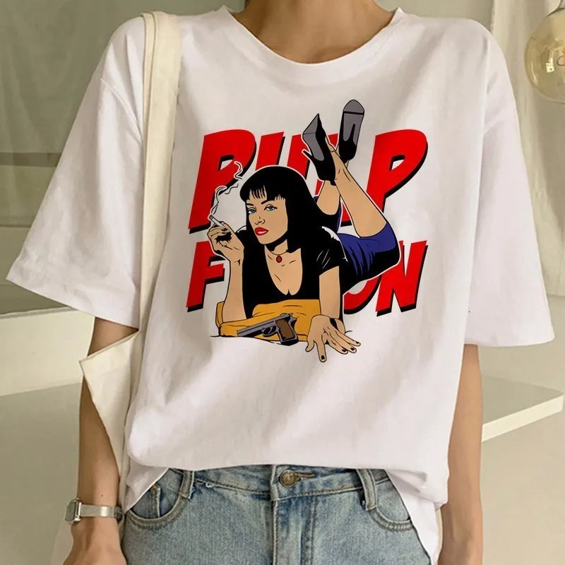 Женская футболка с забавным принтом из фильма Pulp fiction, Миа Харадзюку, Ulzzang, летняя футболка, модная Дева Мэри Миа, футболка, женские футболки - Цвет: 584