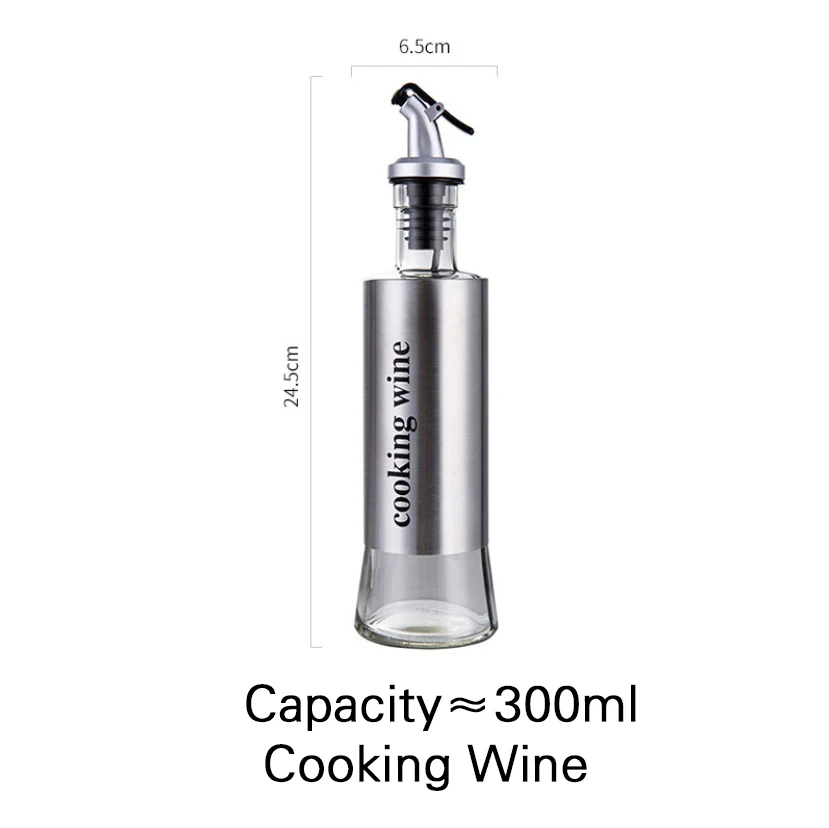 YJS051-L-CookingWine 300 мл бутылка для масла премиум класса без капельного стекла бутылка для оливкового масла соус Pourer контейнер для масла для приготовления уксуса мерный Носик Бутылка - Цвет: YJS051-L-CookingWine